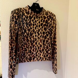 Leopard Print Long Sleeve Top